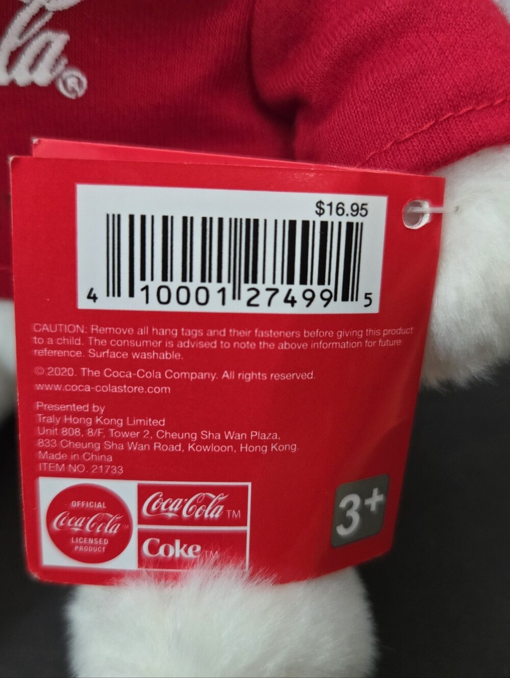Walt Disney World X Coca-Cola White Plush Bear with Red Logo Tee - Picture 7 of 8